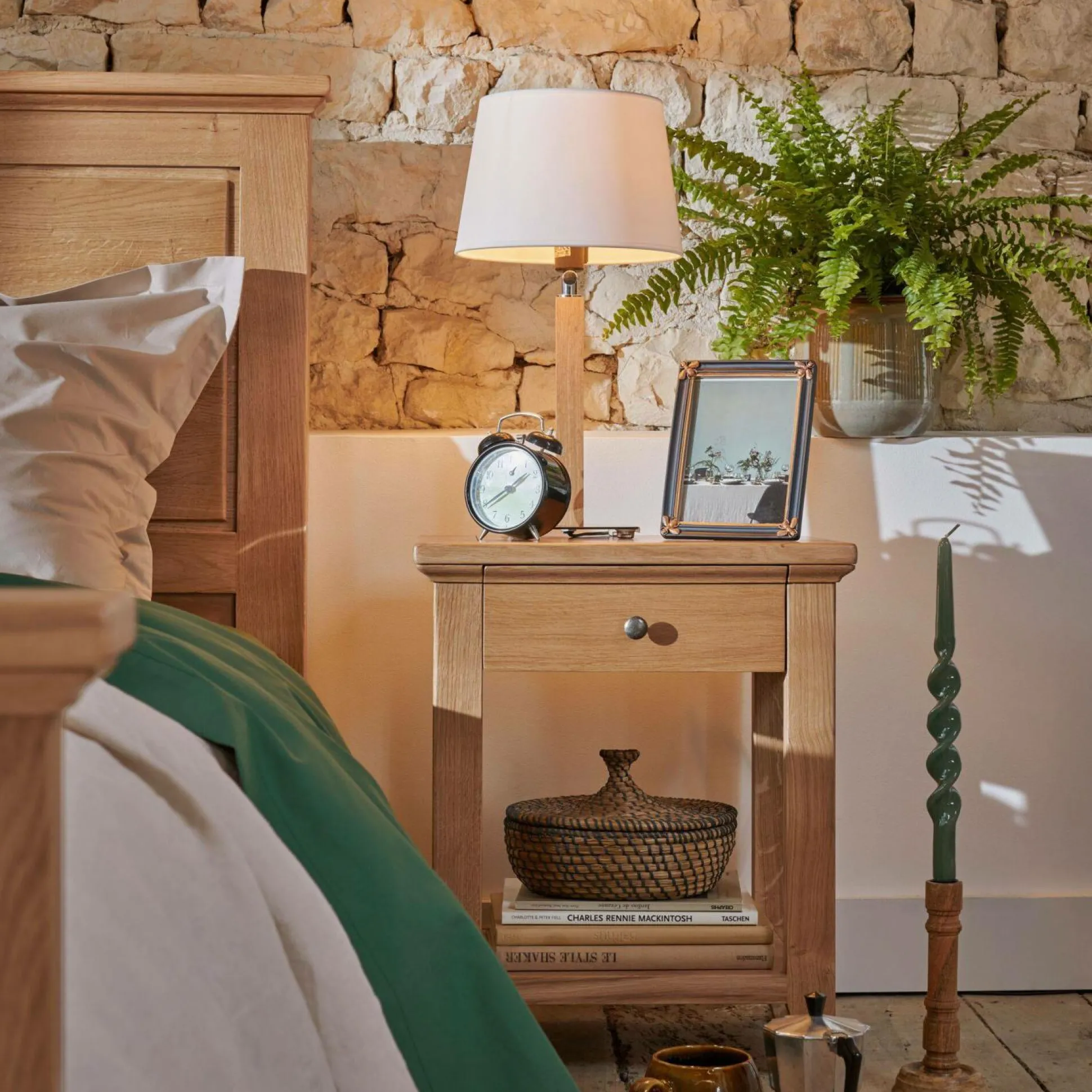 ALUMINOR Lampe à poser Quatro Up - Chêne clair