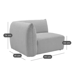 Angle gauche pour canapé modulable tissu Pixel - Naturel