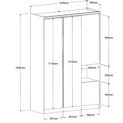 Armoire 4 portes décor bois Palerme