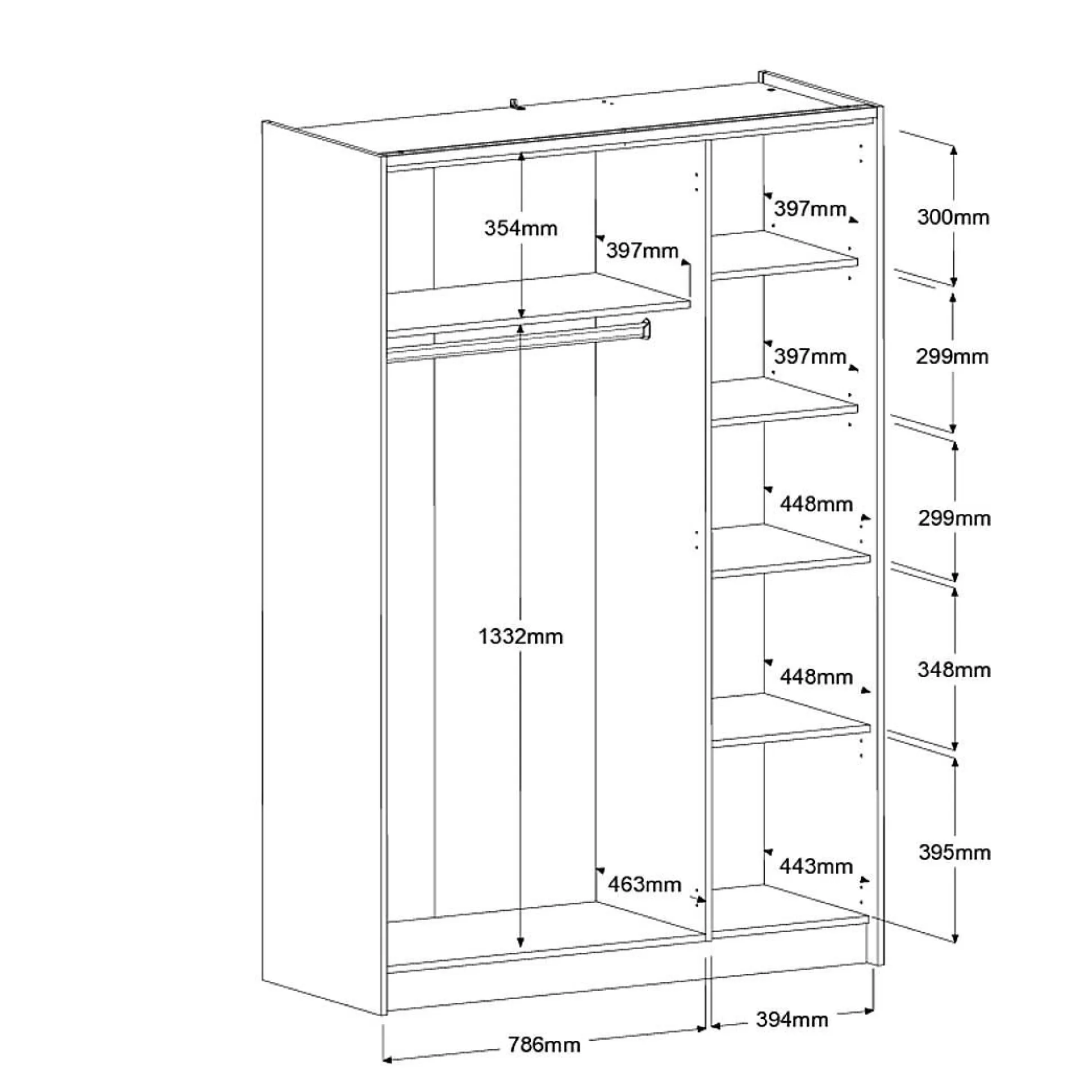 Armoire 4 portes décor bois Palerme