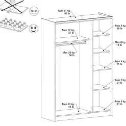 Armoire 4 portes décor bois Palerme