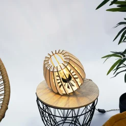 ATELIER LOUPIOTE Lampe à poser Atome - Bois brut