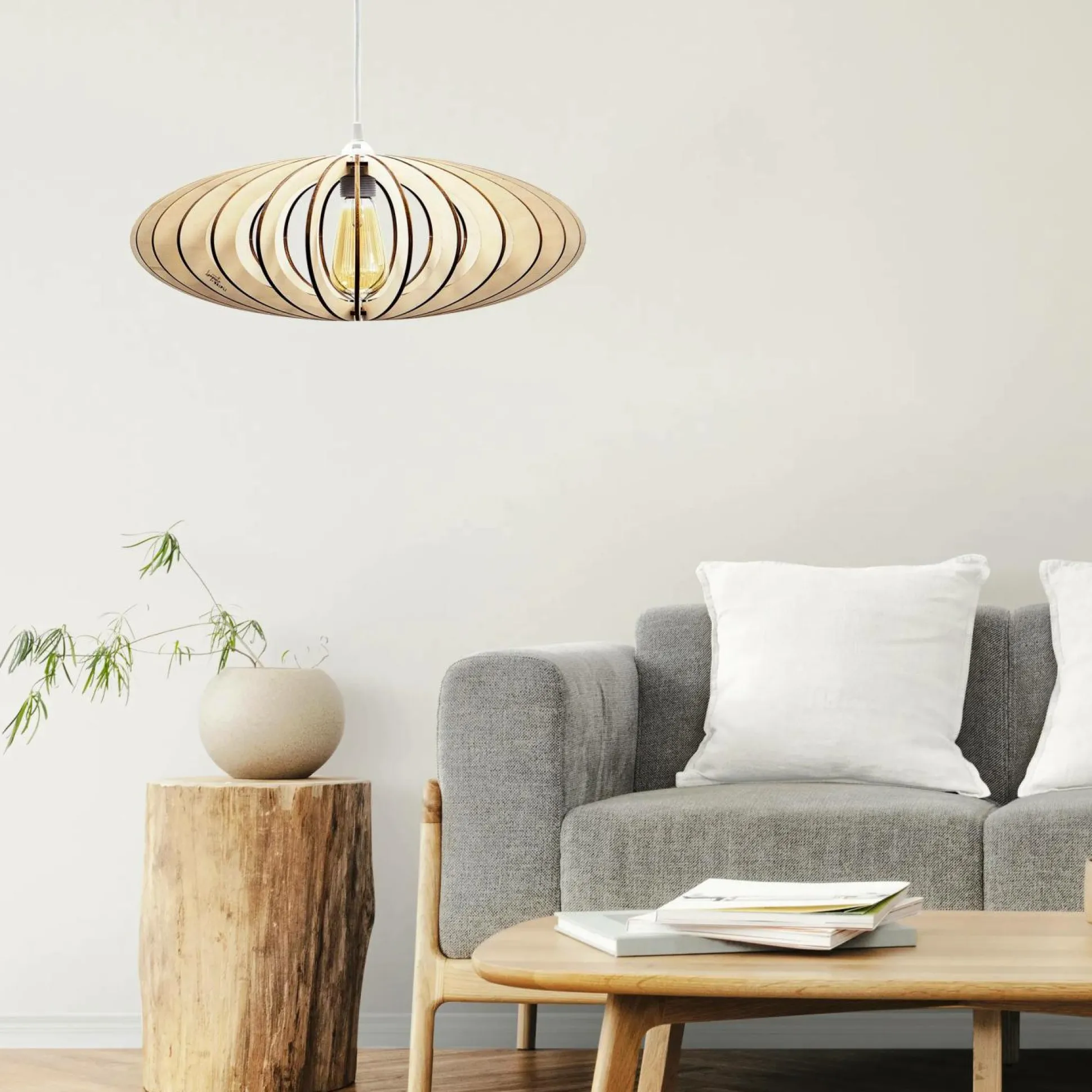 ATELIER LOUPIOTE Suspension Mini Néo - Bois brut