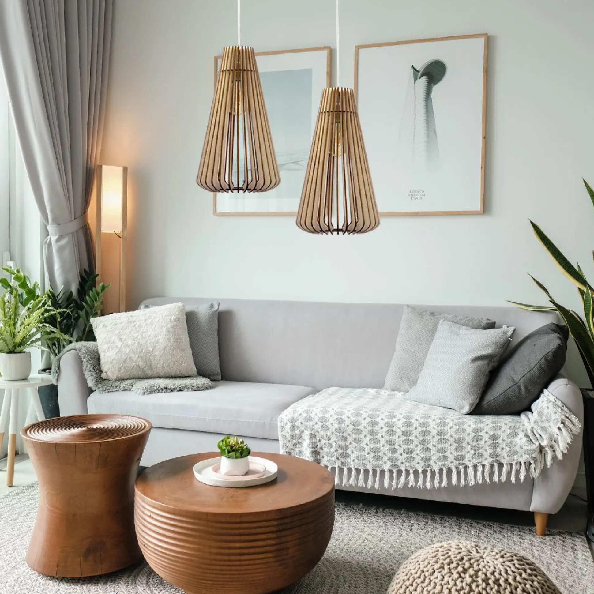 ATELIER LOUPIOTE Suspension Andromède - Bois brut