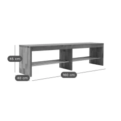 Banc à chaussures bois massif 3 places Cyriel - Chêne Massif