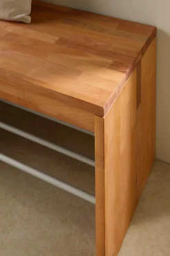 Banc à chaussures bois massif 3 places Cyriel - Hêtre Massif