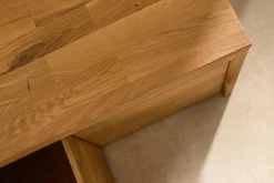 Banc à chaussures bois massif avec 2 cubes de rangement Cyriel - Chêne Massif