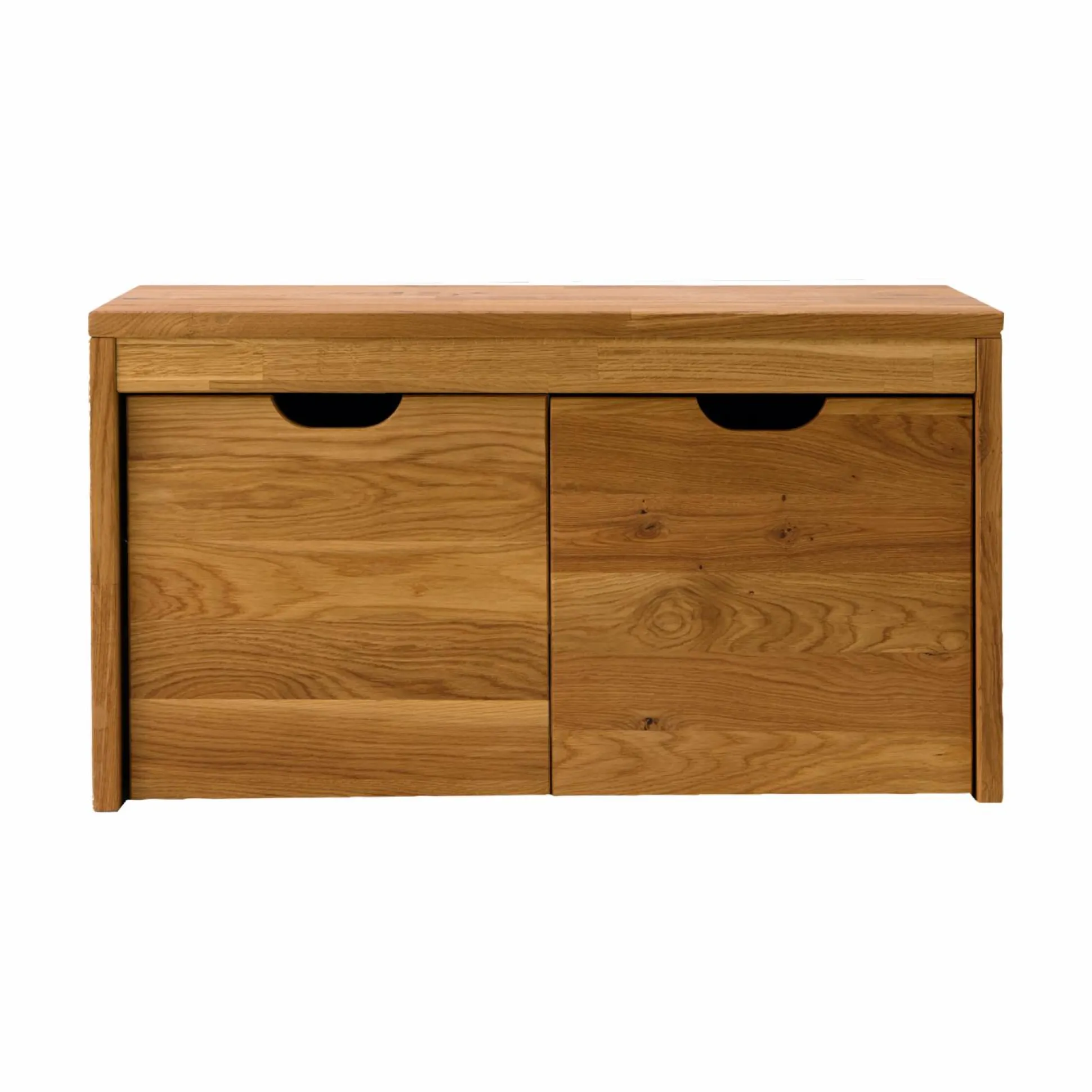 Banc bois massif 2 cubes de rangement Cyriel - Chêne Massif