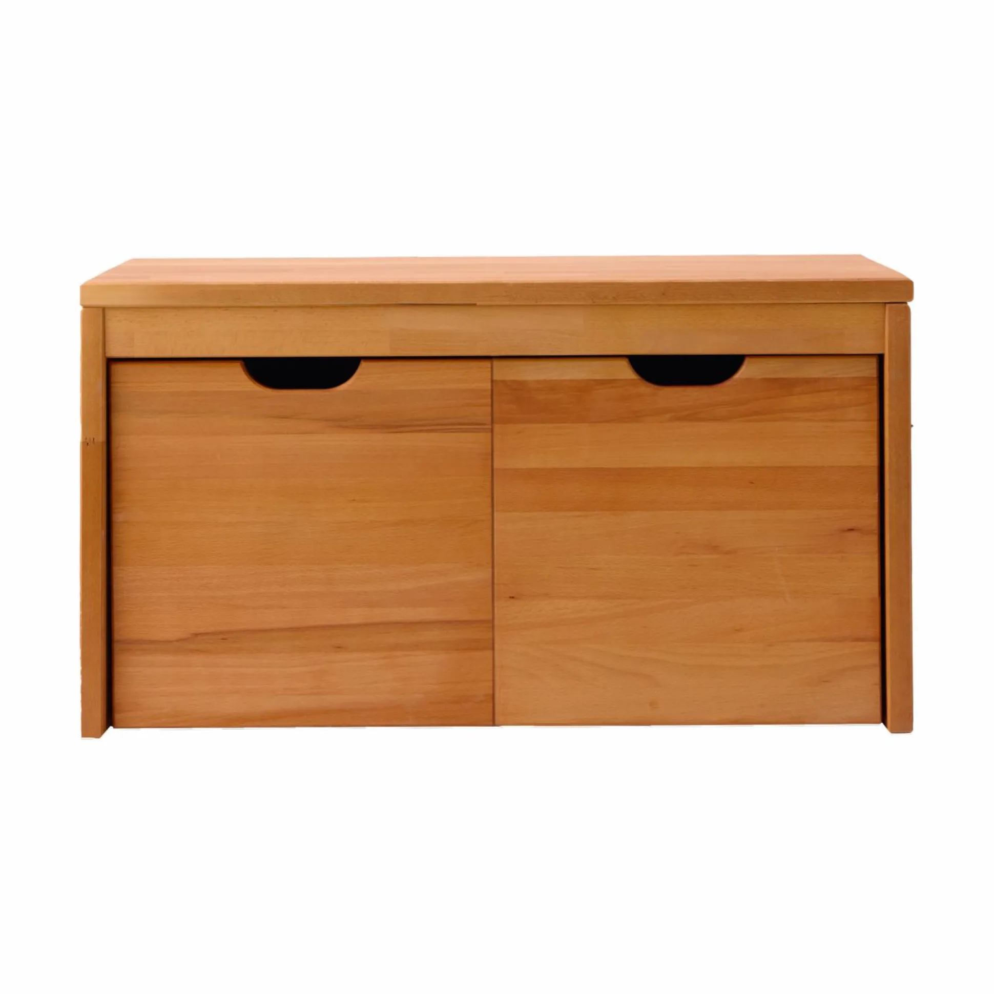 Banc bois massif 2 cubes de rangement Cyriel - Hêtre Massif