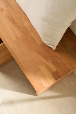 Banc bois massif 2 cubes de rangement Cyriel - Hêtre Massif