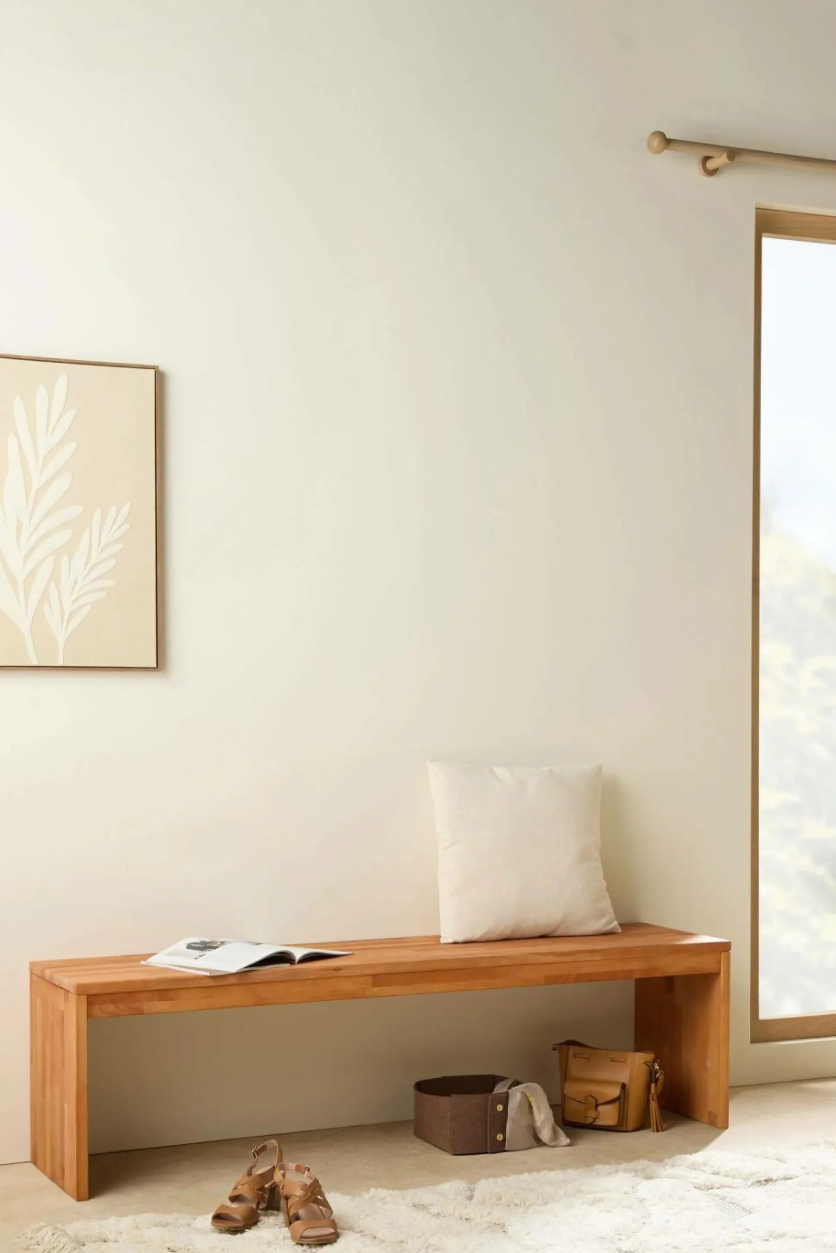 Banc bois massif 3 places Cyriel - Hêtre Massif