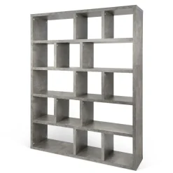 Bibliothèque 5 niveaux L150 cm Texas - Béton
