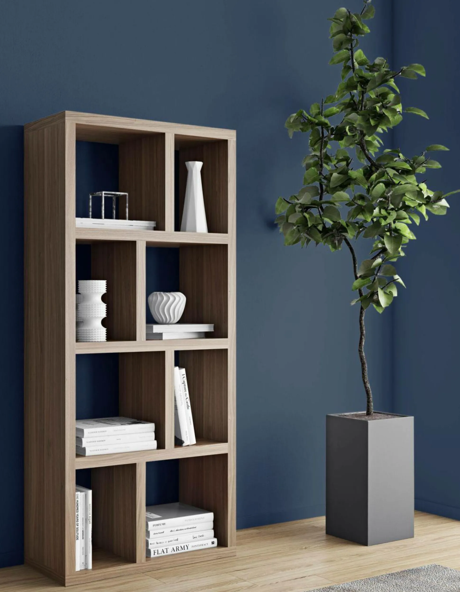 Bibliothèque 4 niveaux L70 cm Texas - Noyer