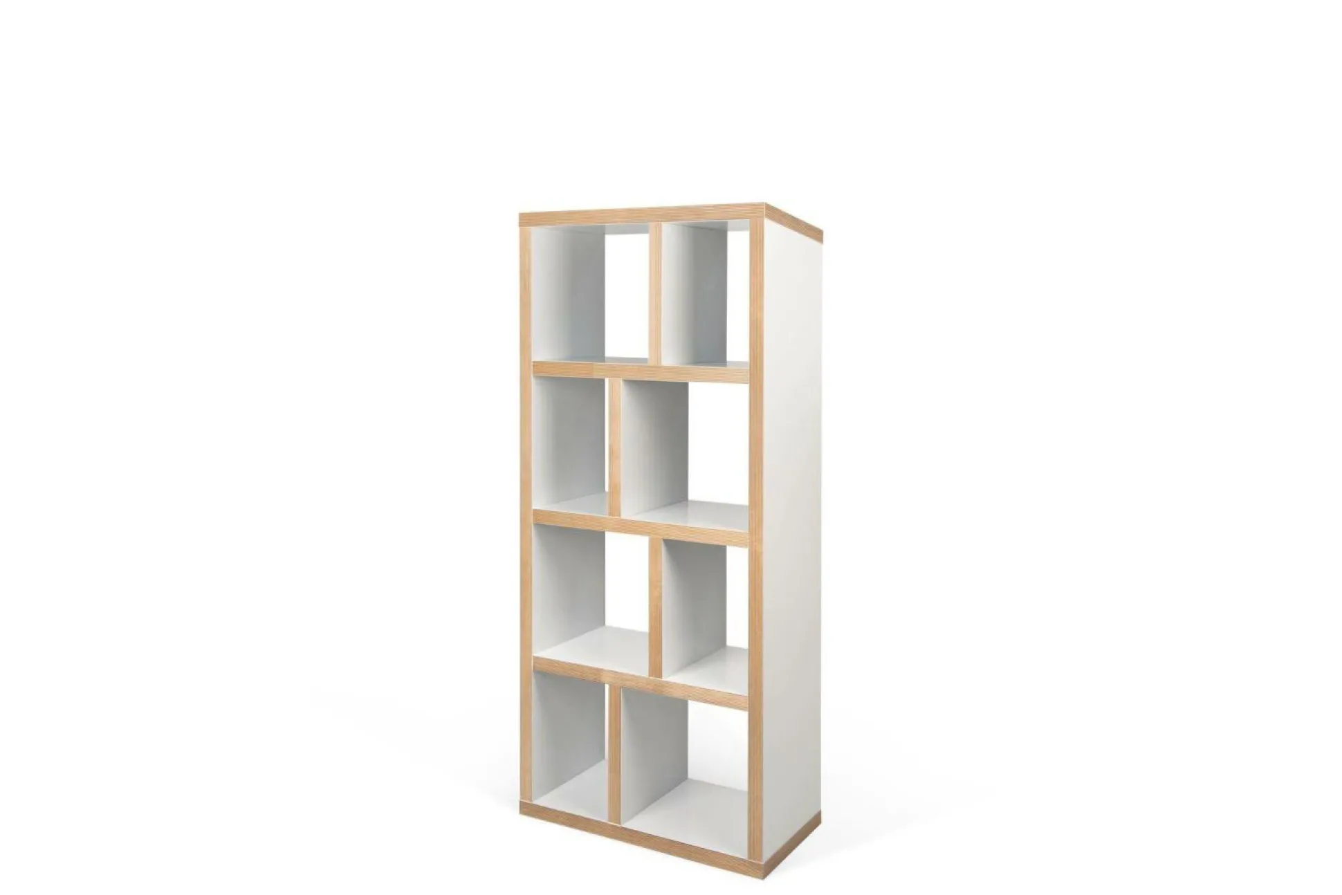 Bibliothèque 4 niveaux L70 cm Texas - Blanc/Naturel