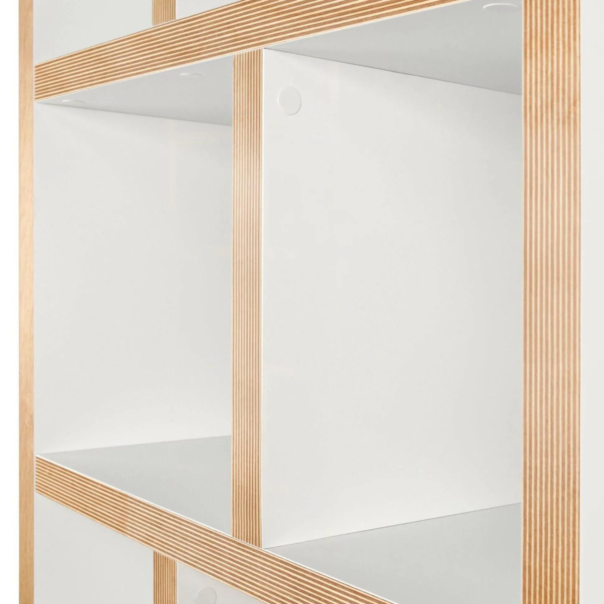 Bibliothèque 4 niveaux L70 cm Texas - Blanc/Naturel