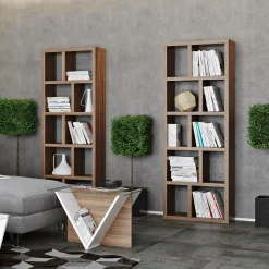 Bibliothèque 5 niveaux L70 cm Texas - Noyer