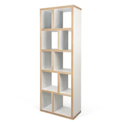 Bibliothèque 5 niveaux L70 cm Texas - Blanc/Naturel