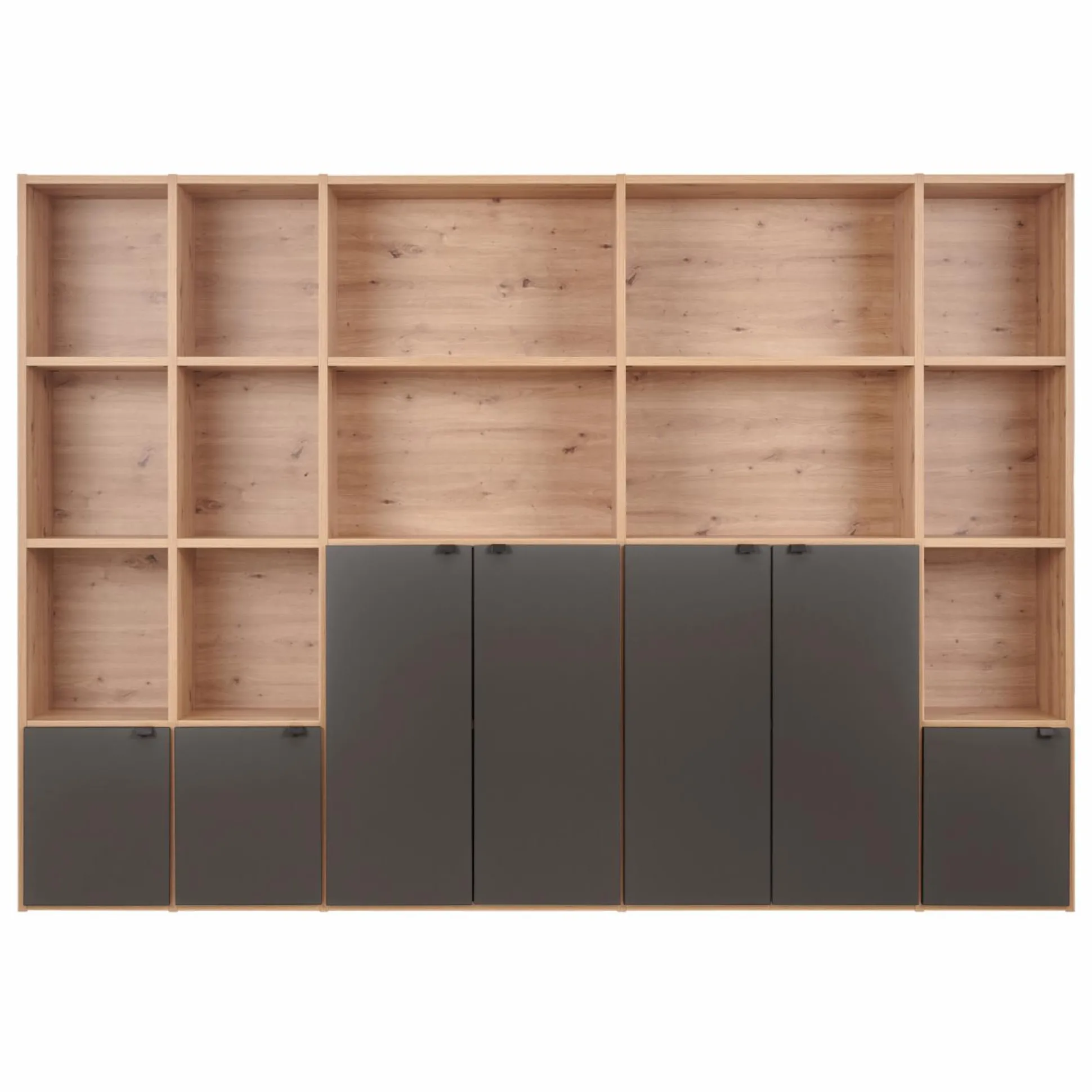 Bibliothèque 7 portes grande version Marlone - Carbone