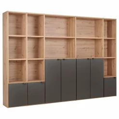 Bibliothèque 7 portes grande version Marlone - Carbone