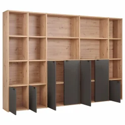 Bibliothèque 7 portes grande version Marlone - Carbone