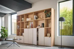 Bibliothèque 7 portes grande version Marlone - Perle