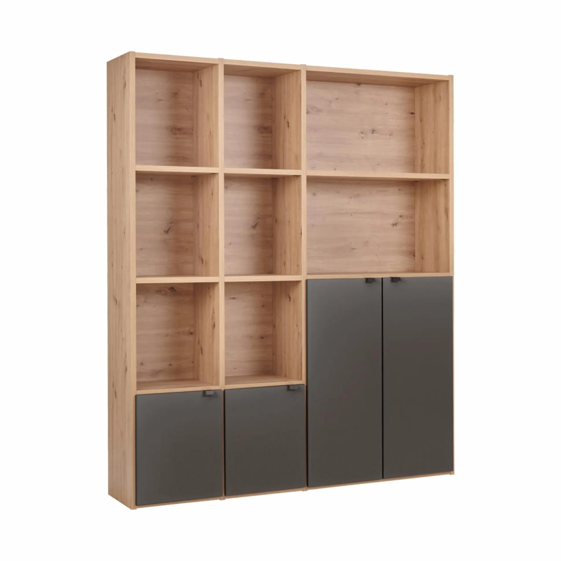 Bibliothèque 4 portes moyenne version Marlone - Carbone