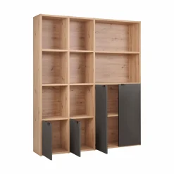 Bibliothèque 4 portes moyenne version Marlone - Carbone