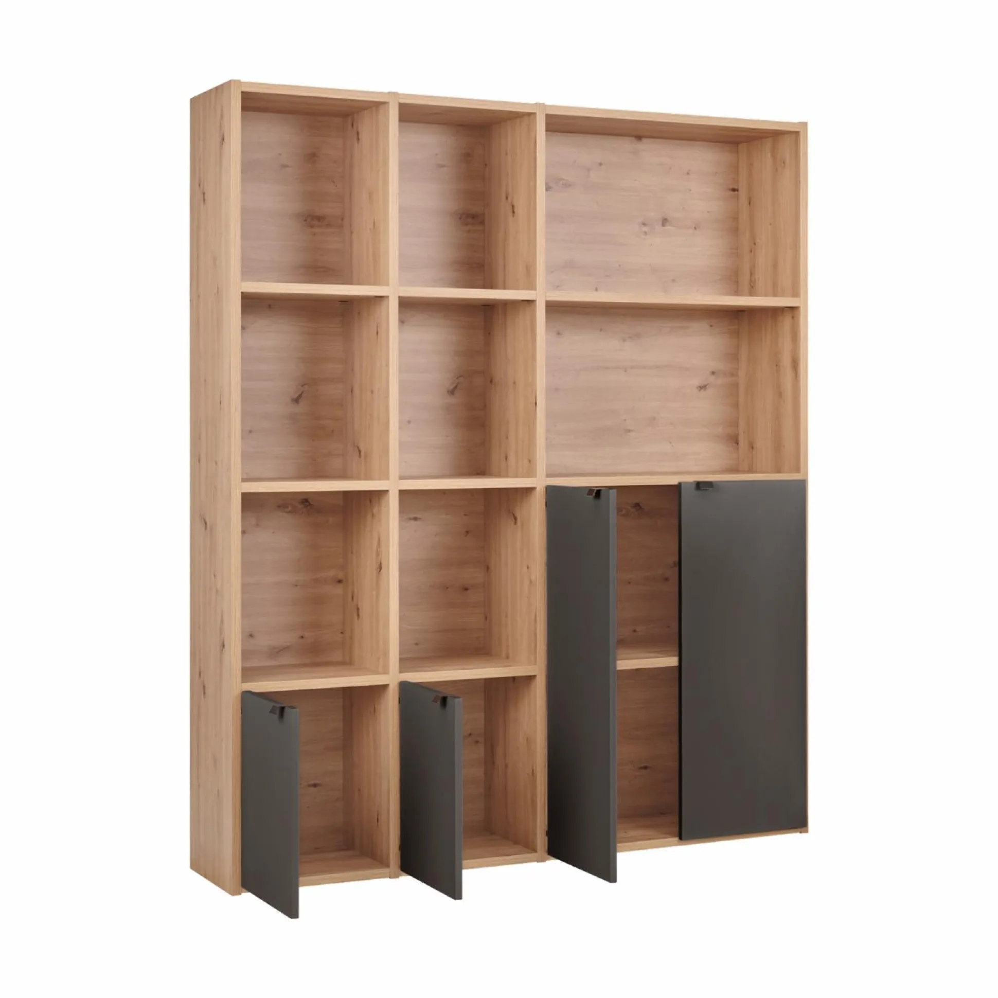 Bibliothèque 4 portes moyenne version Marlone - Carbone
