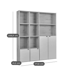 Bibliothèque 4 portes moyenne version Marlone - Carbone