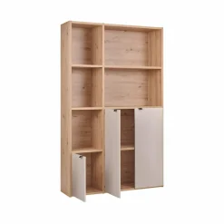 Bibliothèque 3 portes petite version Marlone - Perle