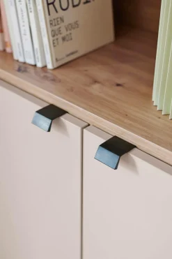 Bibliothèque 3 portes petite version Marlone - Perle