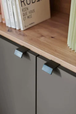 Bibliothèque 3 portes petite version Marlone - Carbone