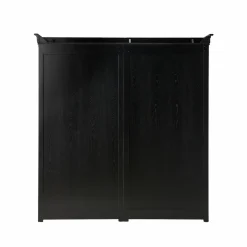 Bibliothèque bois massif 4 portes Embellie - Noir