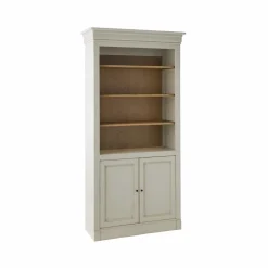 Bibliothèque bois massif 2 portes Embellie - Grège