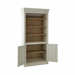 Bibliothèque bois massif 2 portes Embellie - Grège