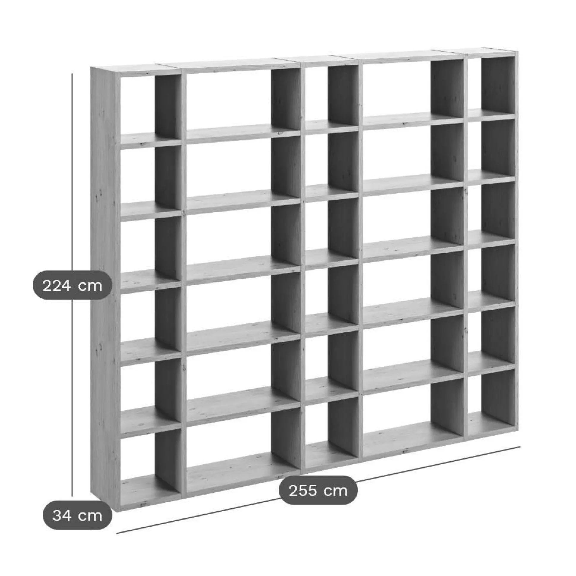 Bibliothèque Terrence 3 - Noyer - Placage bois véritable