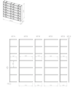 Bibliothèque Terrence 3 - Noyer - Placage bois véritable