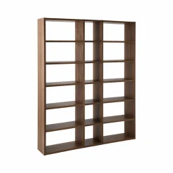 Bibliothèque Terrence 2 - Noyer - Placage bois véritable