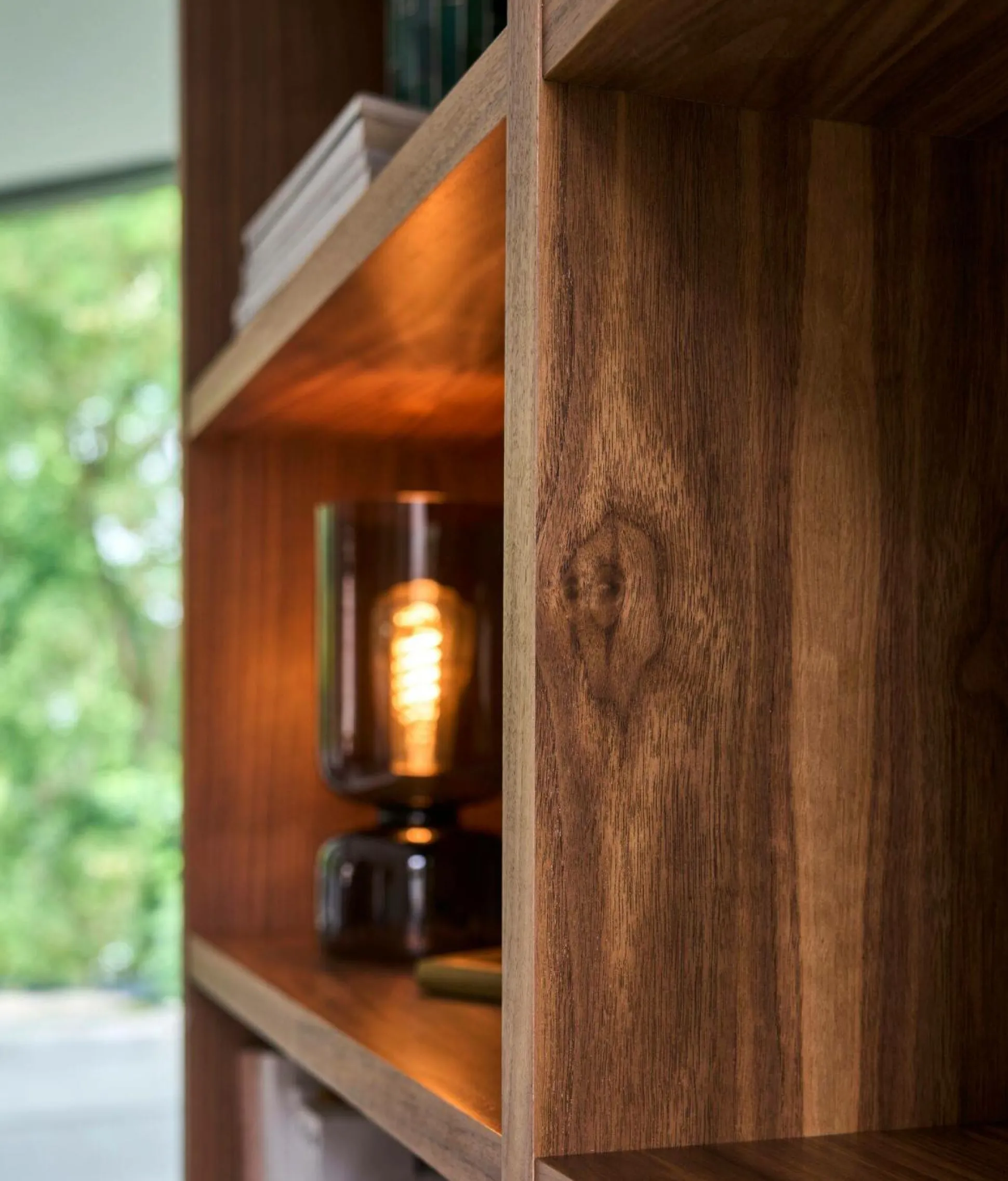 Bibliothèque Terrence 2 - Noyer - Placage bois véritable