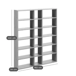 Bibliothèque Terrence 2 - Noyer - Placage bois véritable