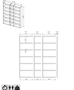 Bibliothèque Terrence 2 - Noyer - Placage bois véritable