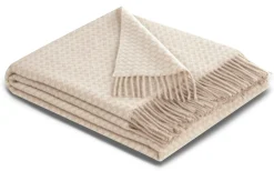 BIEDERLACK Plaid cachemire et laine Barbara - Beige