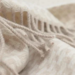 BIEDERLACK Plaid cachemire et laine Barbara - Beige