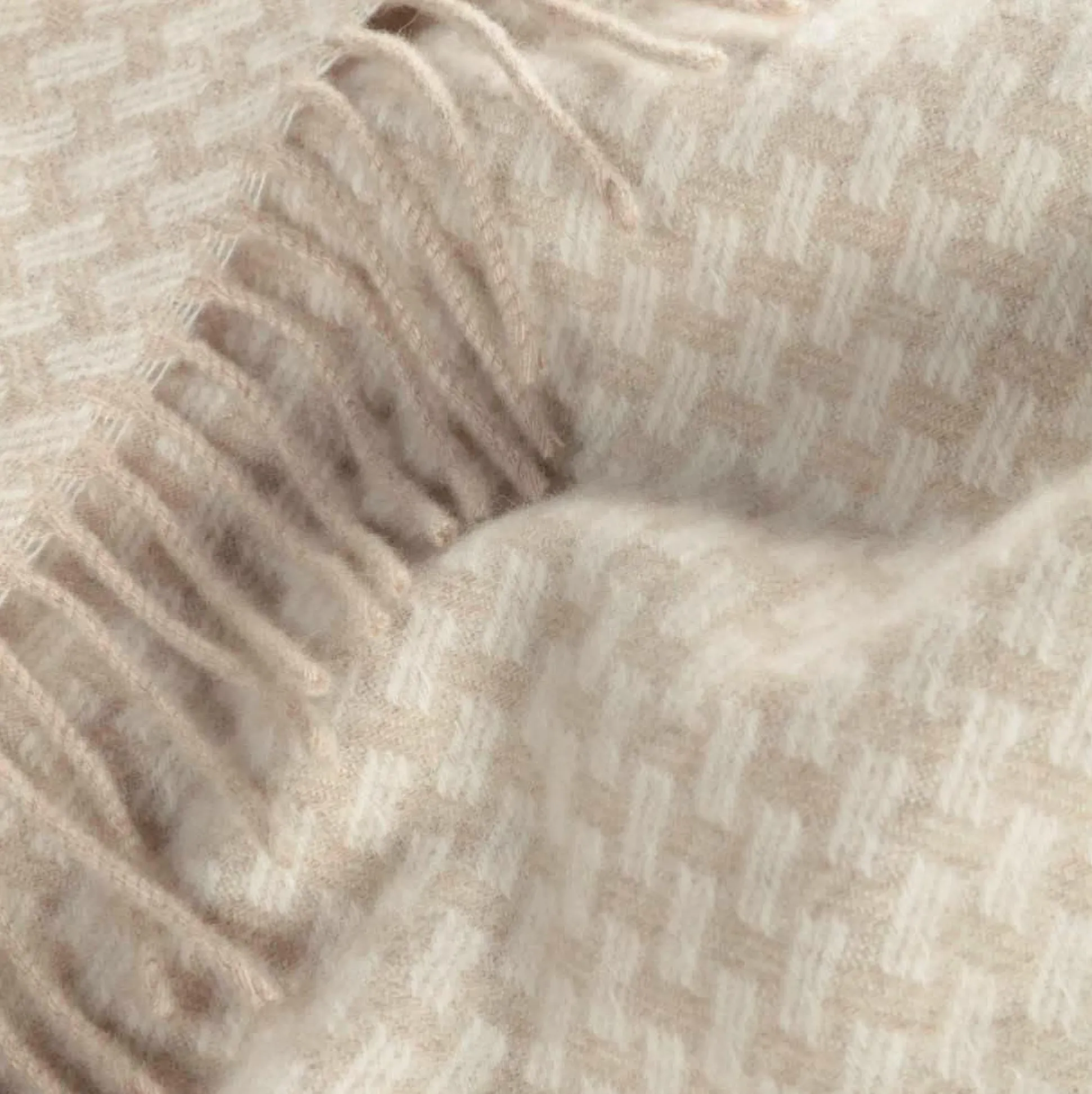 BIEDERLACK Plaid cachemire et laine Barbara - Beige