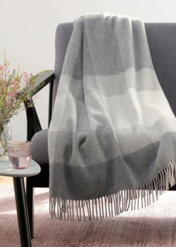 BIEDERLACK Plaid laine Bertie - Gris - 130 x 170 cm