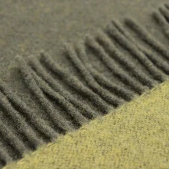 BIEDERLACK Plaid laine et cachemire Clarence - Olive/Vert - 130 x 170 cm