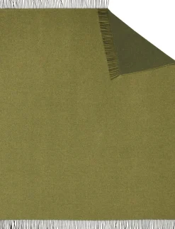 BIEDERLACK Plaid laine et cachemire Clarence - Olive/Vert - 130 x 170 cm