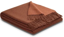 BIEDERLACK Plaid laine et cachemire Clarence - Rost-Terracotta - 130 x 170 cm