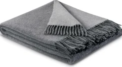 BIEDERLACK Plaid laine et cachemire Clarence - Gris/Argent - 130 x 170 cm