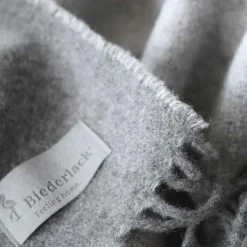 BIEDERLACK Plaid laine et cachemire Clarence - Gris/Argent - 130 x 170 cm